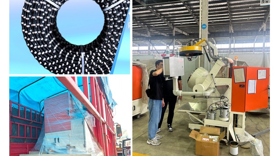 高效履約！礦山開采繩鋸客戶滿意驗收滾噴機 現已順利發(fā)貨