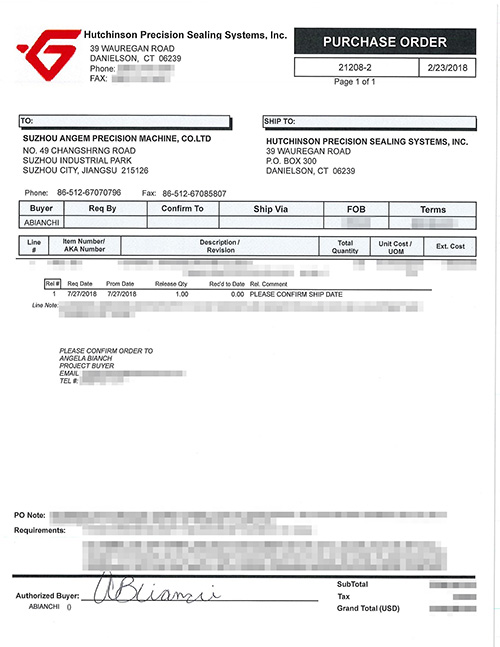 美國哈金森自動噴膠機(jī)合同