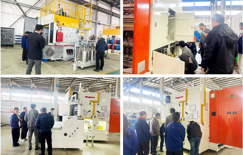 日本山下&中山山下橡膠橡膠減震客戶到訪安捷倫重點參觀噴膠機，滾膠機，縮徑機，滾噴機設備14